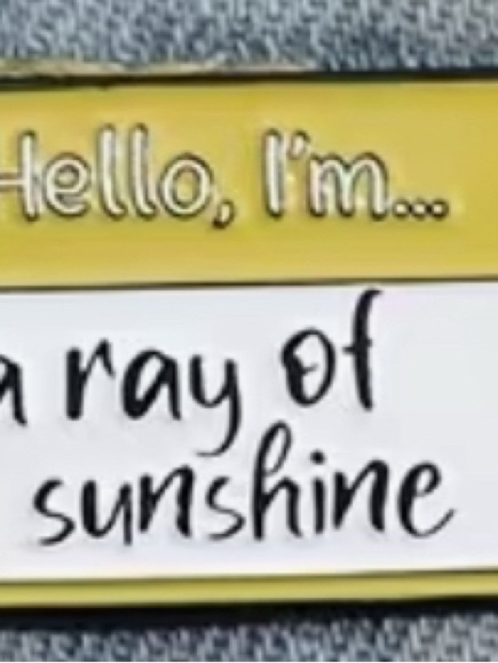 Hello I'm... A Ray of Sunshine Lapel pin - Yellow and white